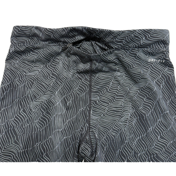Nike Dri Fit Leggings Womens Medium Black Crop Tight Running Actual 28X24 - Picture 7 of 11